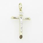 Mens 10K Solid Yellow Gold white jesus cross Length - 1.41 inches Width - 19mm 1