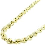 "Mens 10k Yellow Gold rope chain ELNC21 26"" long and 5mm wide 1"