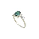 10k Yellow Gold Syntetic green gemstone ring ajr8 Size: 8 1