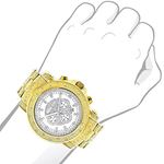 Iced Out Mens Diamond Chronograph Watch Yellow Gold Plated 2ct by Luxurman 3