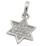 Womens White star of david cz pendant Silver34 1