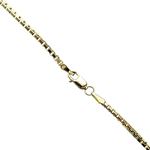 14K YELLOW Gold SOLID BOX CHAIN BEVELED Chain - 18 Inches Long 1.8MM Wide 1