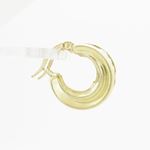 Womens 10k Yellow gold White cz hoop earring ELMI8 3