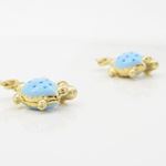 14K Yellow gold Tortoise cz chandelier earrings for Children/Kids web390 3