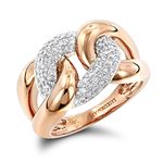 Ladies Cocktail Love Knot Cuban Link Natural Diamo