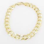 Mens 10k Yellow Gold figaro cuban mariner link bracelet AGMBRP24 9 inches long and 10mm wide 3