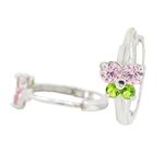 14K White gold Butterfly cz hoop earrings for Children/Kids web332 1