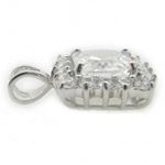 Ladies .925 Italian Sterling Silver fancy pendant with white stone Length - 20mm Width - 13mm 3