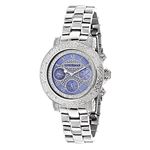 Luxurman Ladies Diamond Watch 0.30ct Blue MOP Sparkling Stones Three Chronograph 1