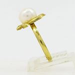 10K Yellow Gold womens synthetic pear ring ASVJ39 3