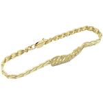 Women 10k Yellow Gold link vintage style bracelet 7.25 inches long and 10mm wide 1