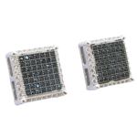 Mens .925 sterling silver White and black 9 row square earring MLCZ5 4mm thick and 11mm wide Size 1