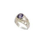 10k Yellow Gold Syntetic purple gemstone ring ajjr59 Size: 2.5 1