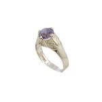 10k Yellow Gold Syntetic purple gemstone ring ajjr87 Size: 2 1