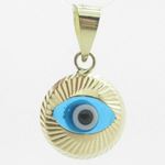 Womens bp1 kabbalah evil eye 14k solid yellow gold good luck charm pendant 1