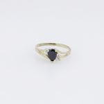 10k Yellow Gold Syntetic black gemstone ring ajr28 Size: 6.75 3