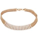 Womens Sterling silver 4 row cz pink bracelet 1