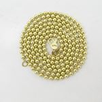 "Mens 10k Yellow Gold Yellow skinny ball chain ELNC59 24"" long and 3mm wide 3"