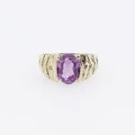 10k Yellow Gold Syntetic purple gemstone ring ajr13 Size: 2.25 3