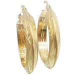 10k Yellow Gold earrings Fancy puff bamboo gold earrings AGBE54 1