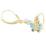 14K Yellow gold Butterfly chandelier earrings for Children/Kids web364 1