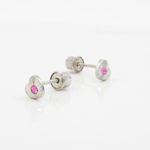 14K White gold Heart cz stud earrings for Children/Kids web480 3