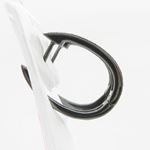 Womens .925 sterling silver Black and white hoop earring 2mm thick and 4mm wide Size 3