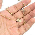 10K YELLOW Gold HOLLOW ROSARY Chain - 28 Inches Long 3.8MM Wide 3