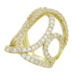 10K Yellow Gold womens designer lace ring ASVJ1 1