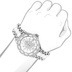 Ladies Genuine Diamond Ceramic Watch 1.25ct White MOP Galaxy by Luxurman 3