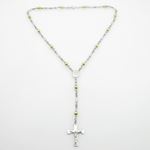 "Stainless Steel Rosary Necklace with Cross R141 ball 8 mm