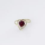 10k Yellow Gold Syntetic red gemstone ring ajr25 Size: 8.25 3