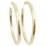 10k Yellow Gold earrings Plain hoop AGBE5 1