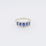10k Yellow Gold Syntetic blue gemstone ring ajr23 Size: 7.75 3
