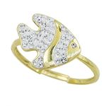 10K Yellow Gold womens fish ring ASVJ35 1