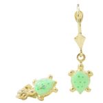 14K Yellow gold Tortoise chandelier earrings for Children/Kids web382 1