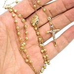 14K YELLOW Gold HOLLOW ROSARY Chain - 30 Inches Long 4.03MM Wide 3