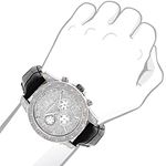 Luxurman Mens Diamond Watch 0.50 ct Freeze Stainless Steel Paved in White Stones 3