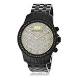 LUXURMAN Watches Mens Black Diamond Watch 2.25Ct