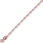 14K Rose Gold 1.0mm wide Diamond Cut Singapore Chain with Spring Ring Clasp 1