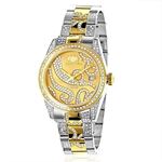 Tribeca Ladies 18k White Yellow Gold Plated Two-Tone Diamond Watch by Luxurman 1