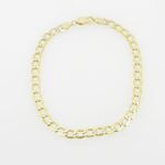 10k Yellow Gold diamond cut figaro cuban mariner HALLOW link bracelet AGMBRP12 8 inches long and 5mm