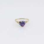 10k Yellow Gold Syntetic purple gemstone ring ajr3 Size: 7.75 3