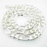 Silver Figaro link chain Necklace BDC75 1