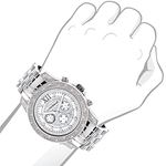 Luxurman Watches Raptor Edition: Large Mens Genuine Diamond Watch 0.50ct MOP 3