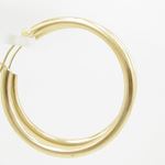10k Yellow Gold earrings Plain hoop AGBE5 3