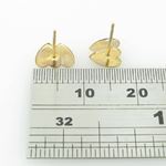 be9 fancy earrings 14K yellow gold italian ball stud huggie hoop 3