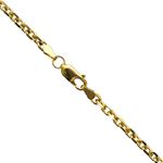 14K YELLOW Gold SOLID CABLE-DIA CUT Chain - 22 Inches Long 3.5MM Wide 1