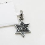 Womens Black star of david black cz pendant Silver38 3