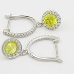 Womens Light yellow cubic zirconia drop cz chandelier earring Silver17 3